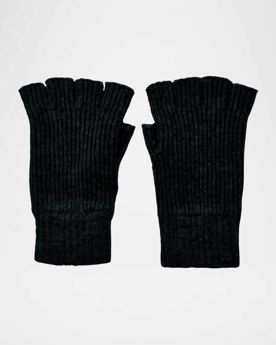 Ribbed Cashmere Fingerless Gloves